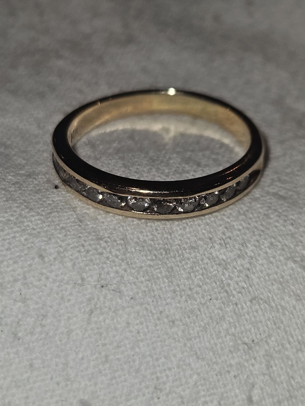 VINTAGE 14K Yellow Gold Diamond Channel Band - Texas Maker - 3.5 Grams